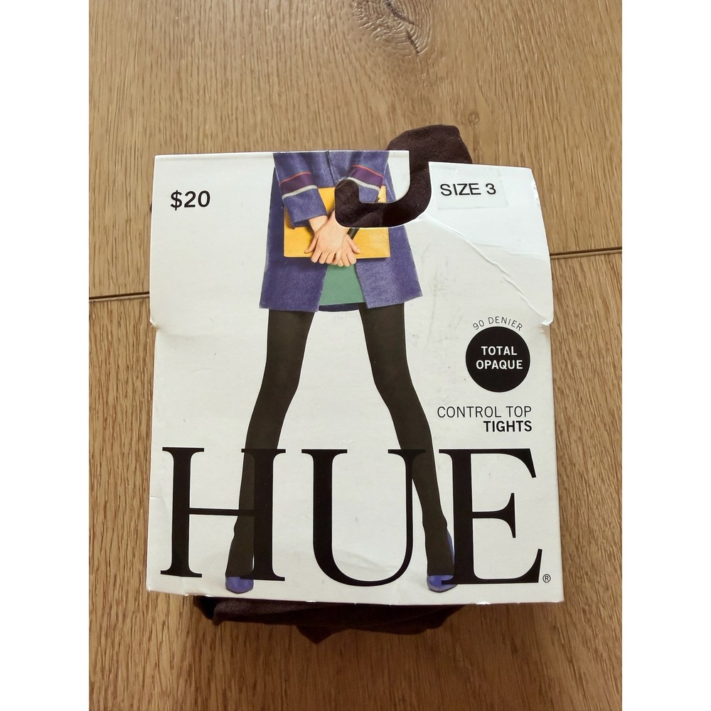 HUE Ultimate Opaque Control Top Tights Espresso Brown 90 Denier Size 3 U20285